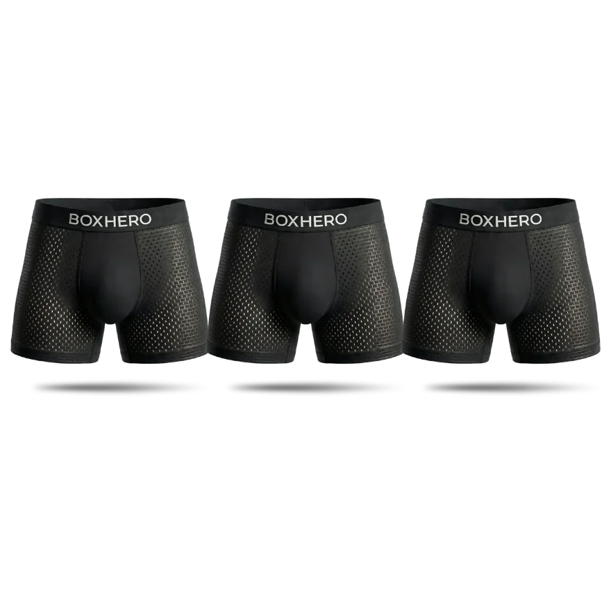 3-Pack Black 1.0  - PREMIUM BAMBOO FIBRE BOXER SHORTS